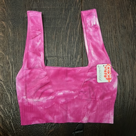 Good Karma Square Neck Tie Dye Bra in vivacious, violet - XS/S - Picture 6 of 6